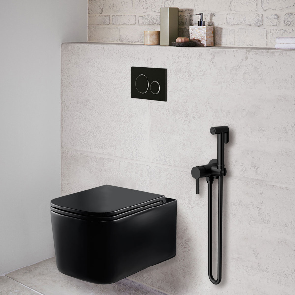 Гигиенический душ со смесителем Vincea VHFW-101MB черный матовый фото