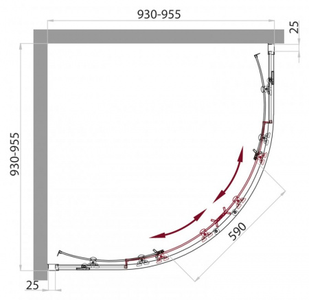 Душевой уголок BelBagno Sela 95x95 R-2-95-C-Cr фото