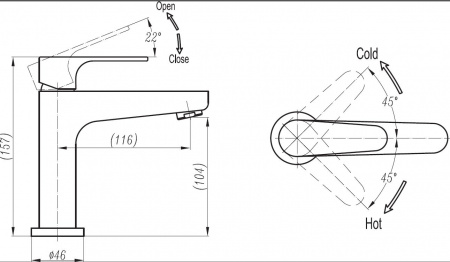 Смеситель для раковины Cezares Laconico LACONICO-LS25-01 фото