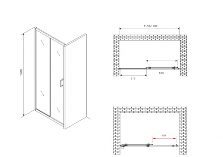 Душевая дверь ABBER Schwarzer Diamant AG30120B5 120 см фото