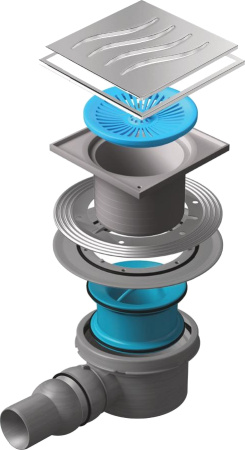 Душевой трап Pestan Confluo Standard Dry Tide1 15x15 с рамкой фото