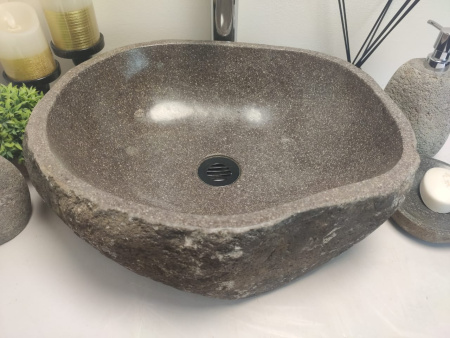 Накладная раковина из речного камня RSM0613 (45*39*15) фото