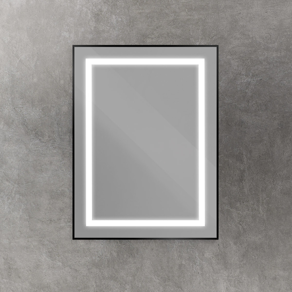 Зеркало с подсветкой и сенсорным выключателем BelBagno SPC-KRAFT-600-800-SENS-NERO 60x80 черное фото