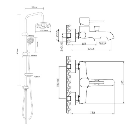 Душевая система Orange Karl M05-933w Белая фото