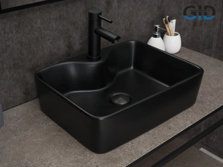 Накладная раковина GID Bm9091 53373 48x37 черная матовая фото