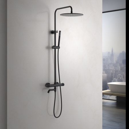Душевая система с термостатом Timo Saona SX-2380/03 черная матовая фото