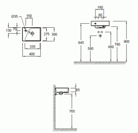 Рукомойник Jacob Delafon Rythmik E4786-00 40 см фото