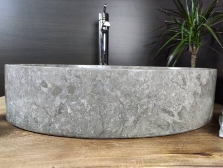 Раковина из мрамора Indo Oval Grey Big OM-00095 фото