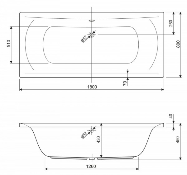 Акриловая ванна Cezares Arena ARENA-180-80-45 180х80 фото