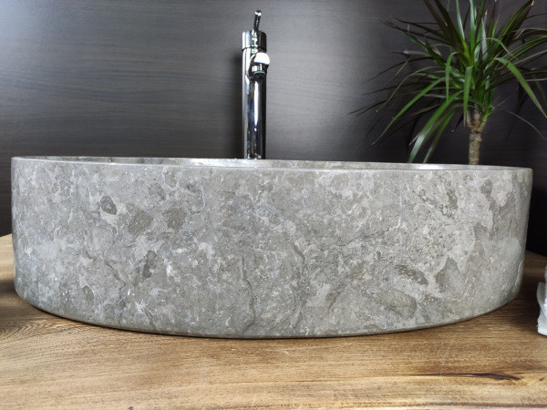 Раковина из мрамора Indo Oval Grey Big OM-00095 фото