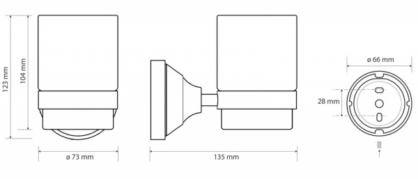 Стакан для зубных щеток Bemeta Kera 144710017 фото
