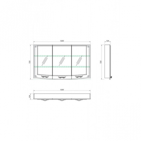Зеркало-шкаф Kaksa Классик-Д 004305 120 см бежевый с золотом фото