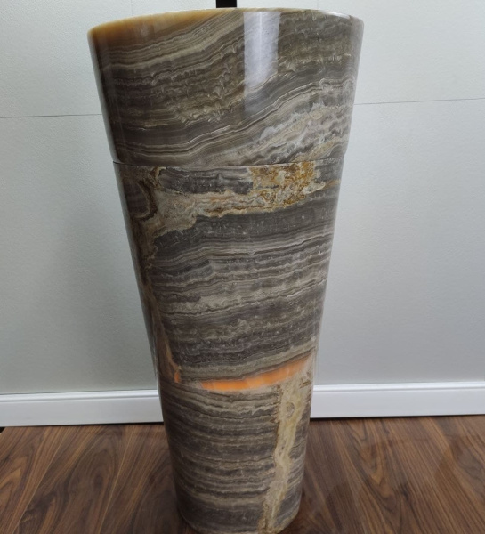 Раковина напольная из оникса Grey ON-01356 (45*45*90) фото