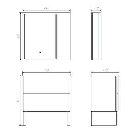 Зеркало-шкаф Comforty Бильбао-80 00-00014154CF фото