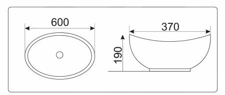 Накладная раковина GID 9019 60х37 фото