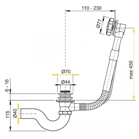 Слив-перелив для ванны Jacob Delafon E70174-CP фото