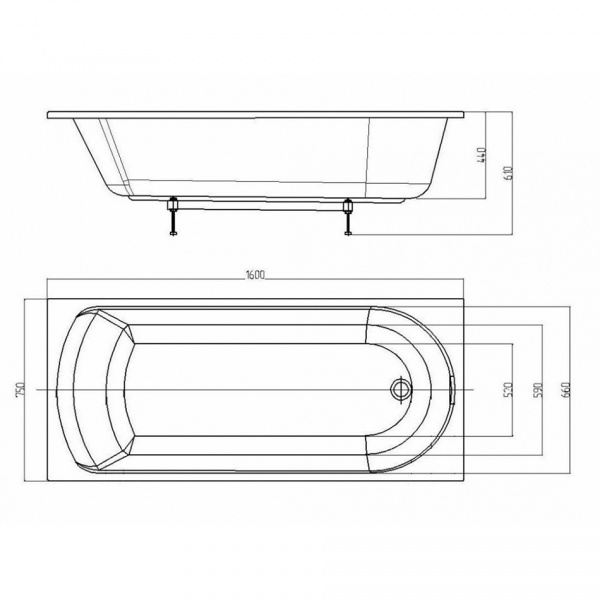 Акриловая ванна Aquatek Ника без гидромассажа 160х75 фото
