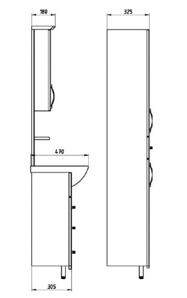 Тумба под раковину АСБ Мебель Грета 80 9937 фото