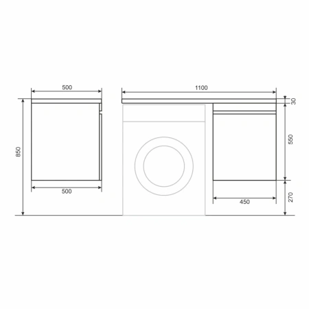 Тумба под стиральную машину Uperwood Magenta 5930205164 черная фото