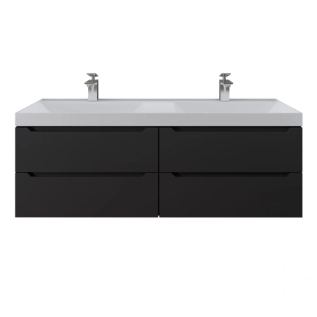 Тумба под двойную раковину Uperwood Tanos 120 2910203302 черная матовая фото