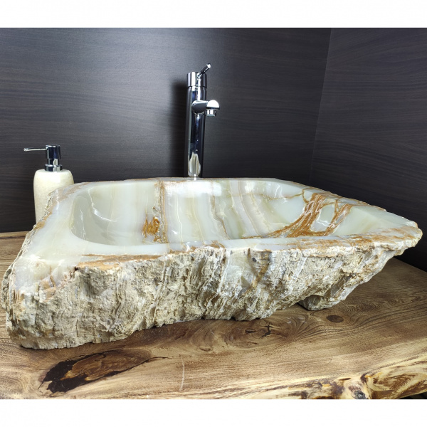 Накладная раковина из оникса Indo Erozy Green XL EO-00058 фото