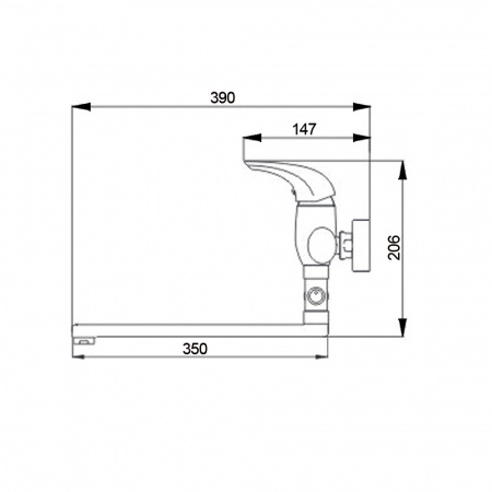 Смеситель для ванны с душем Raiber Zenta R9002 фото