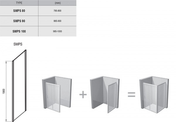 Душевая перегородка Ravak Smartline SMPS-90 9SP70A00Z1 R хром/transparent фото