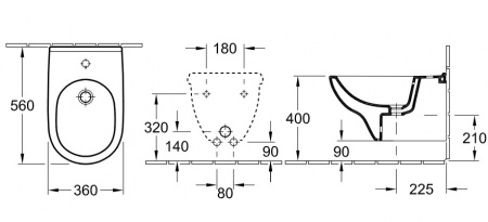 Биде подвесное Villeroy & Boch O.novo 54600001 фото