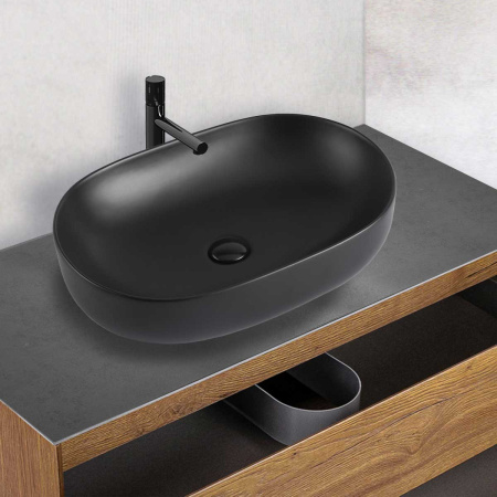 Накладная раковина Vincea VBS-113MB 60x41 черная матовая фото