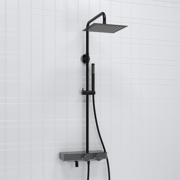 Душевая система (стойка) с термостатом WasserKRAFT Thermo A114.255.217.CB черная матовая фото
