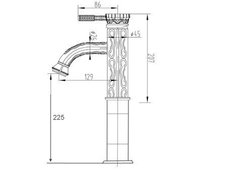 Высокий смеситель для раковины Zorg Antic A 115U-LONG-BR фото