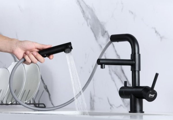 Смеситель для кухни с фильтром для воды Zorg Inox SZR-3216 GRAFIT фото