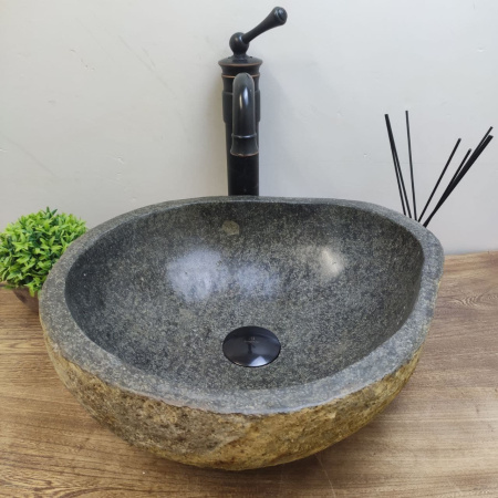 Накладная раковина из речного камня RS01151 (41*38*15) E13 фото