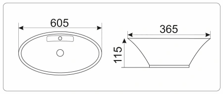 Накладная раковина GID 9398 60,5х36,5 фото