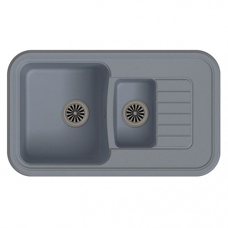Мойка кухонная Ewigstein Antik A- 60KF серый металлик фото