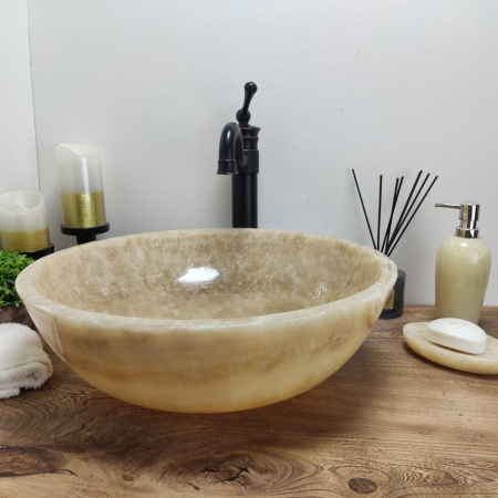 Накладная раковина из оникса Bowl Sunset Medium Tin Lip BO-00826 фото