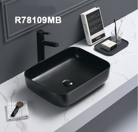 Раковина Jorno R78109MB 50x39 черная матовая фото