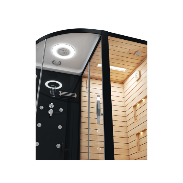 Душевая кабина с сауной Cerutti SPA Lugano Nero R Black CT8344 180x110 фото