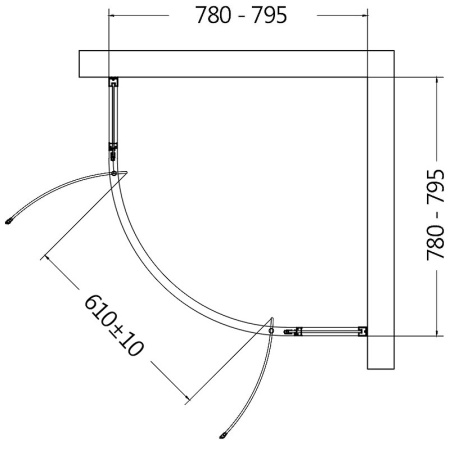 Душевой уголок AQUAme AQM7101-8 80x80 хром фото