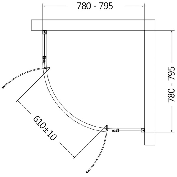 Душевой уголок AQUAme AQM7101-8 80x80 хром фото