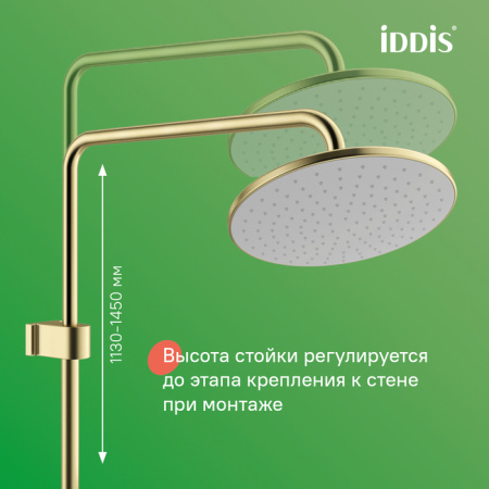 Душевая система Iddis Aiger AIGMG3Fi06 матовое золото фото