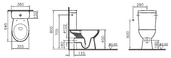 Унитаз компакт Vitra S10 9822B003-7204 с бачком и сиденьем Микролифт фото