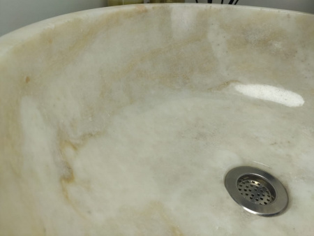 Накладная раковина из оникса Indo Bowl white Medium TinLip BO-00510 фото