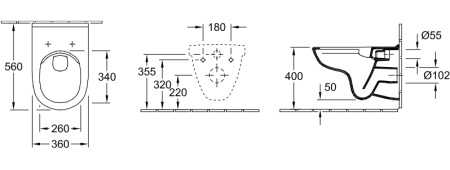 Комплект Villeroy & Boch O Novo 5660D301 с кнопкой смыва фото