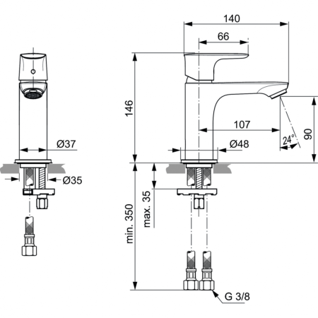Смеситель для раковины Ideal Standard CONNECT AIR A7010AA фото