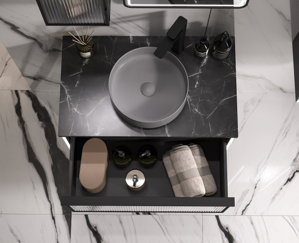 Тумба под накладную раковину EQUIL Stoune tpSTOUNE80.1Y-35 дуб черный фото