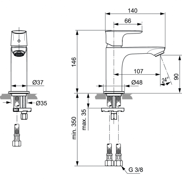 Смеситель для раковины Ideal Standard CONNECT AIR A7010AA фото