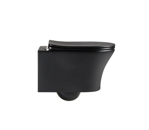 Унитаз подвесной безободковый Cerutti SPA Adige Aria CT9246 с сиденьем, черный матовый фото