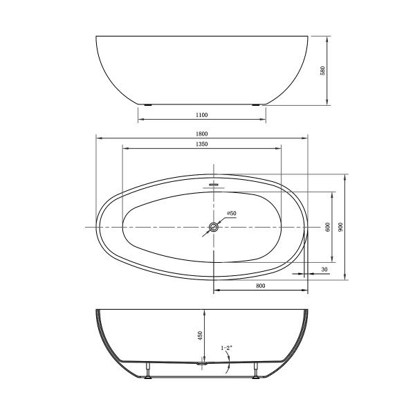 Ванна акриловая Vincea VBT-422-1800 180x90 фото