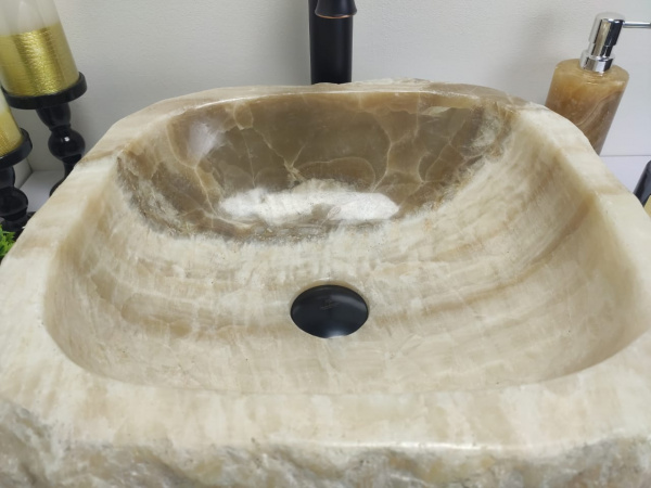 Накладная раковина из оникса Indo Erozy Бавиан EO-00045 фото